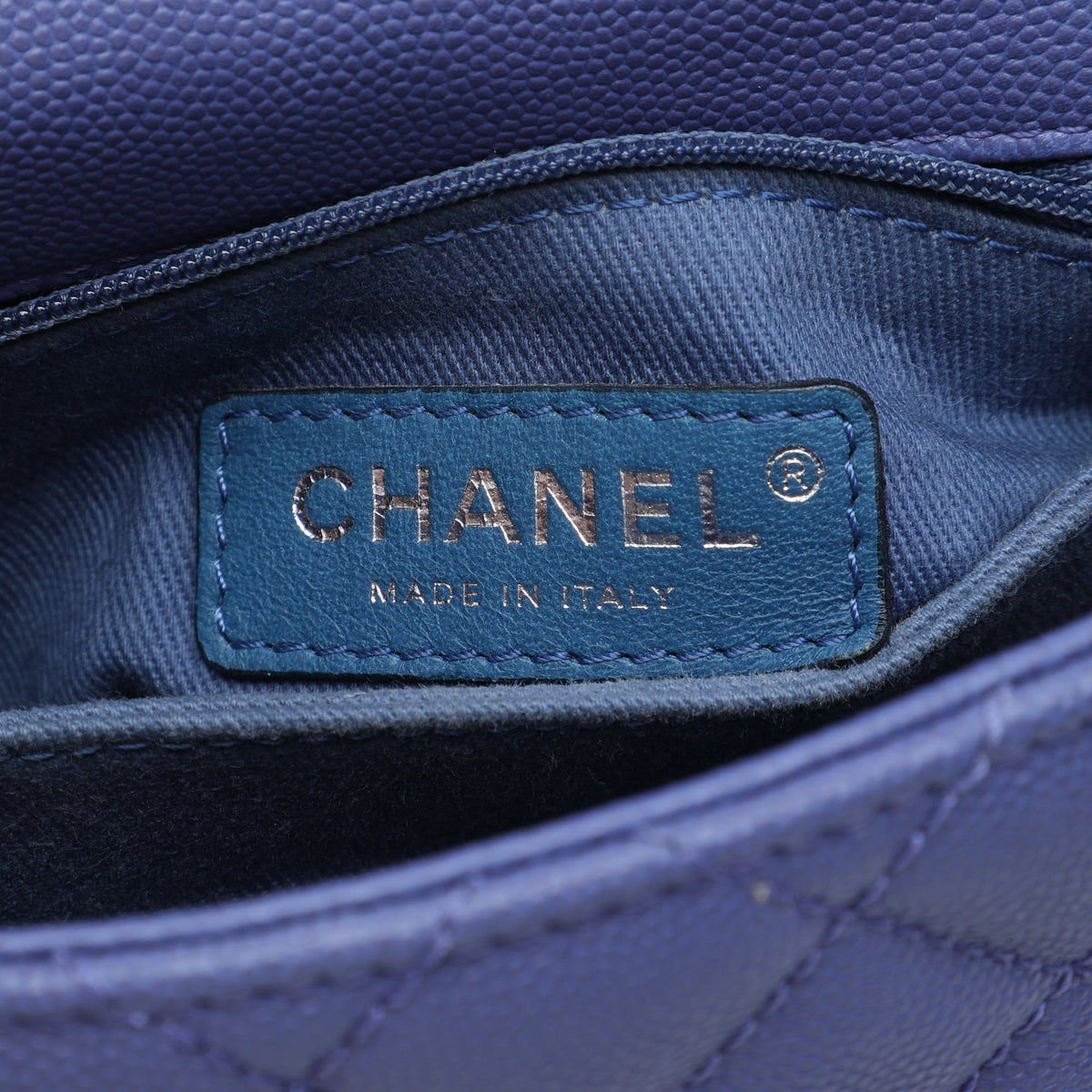 Chanel Extra Mini Quilted Caviar Incognito Coco Top Handle Bag