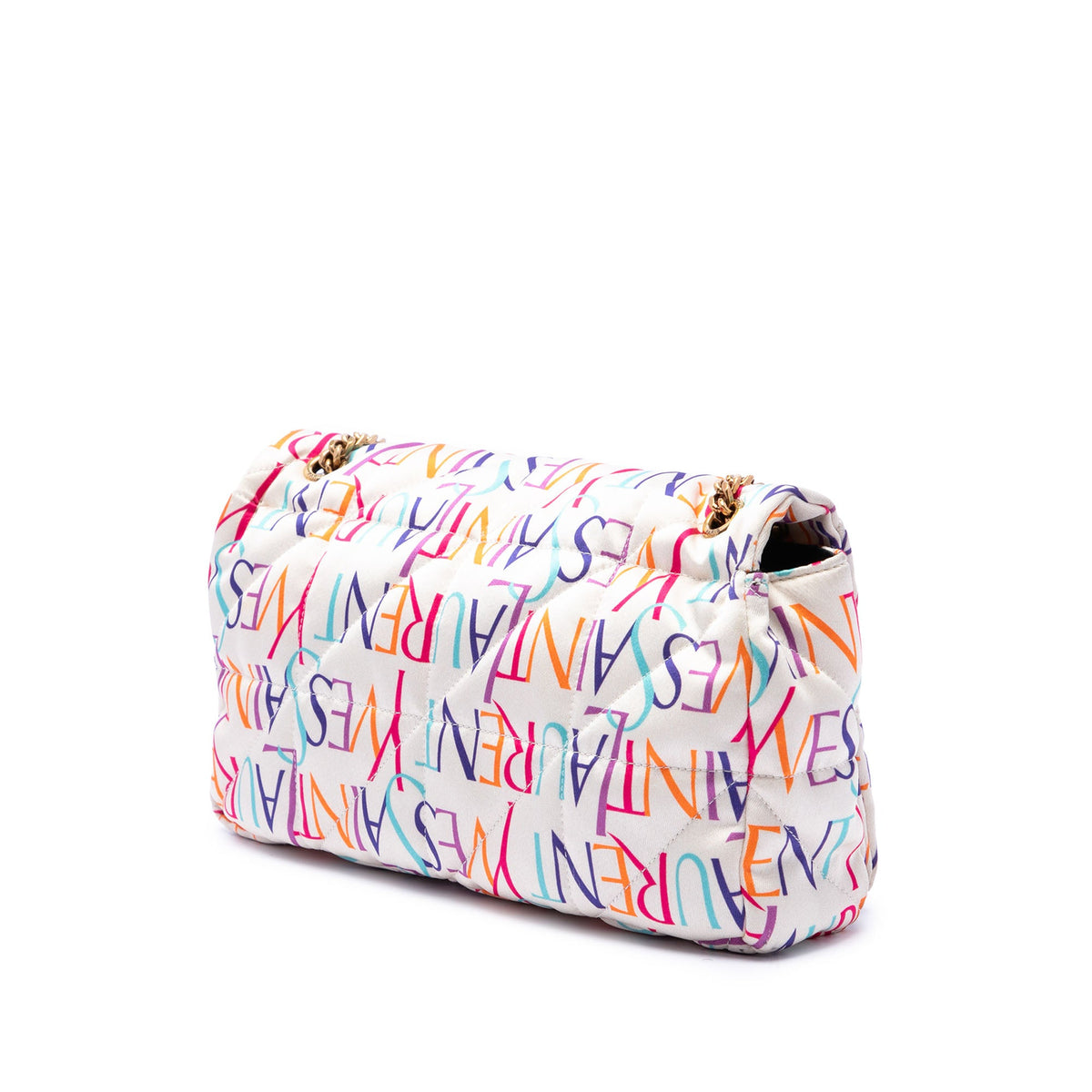 Saint Laurent Medium Silk Carre Rive Gauche Print Patchwork Jamie Shoulder Bag — Multi