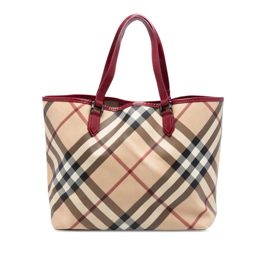 Burberry Supernova Check Coated Canvas Tote