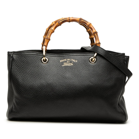 Gucci Medium Calfskin Bamboo Shopper Satchel