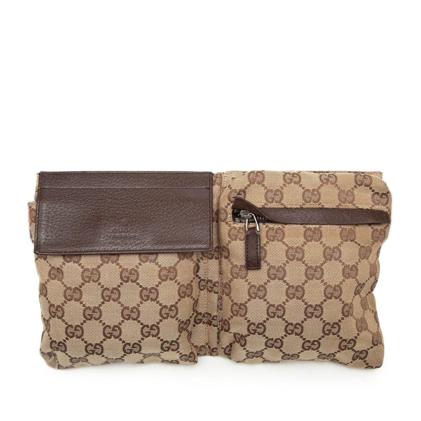 Gucci GG Canvas Web Double Pocket Belt Bag