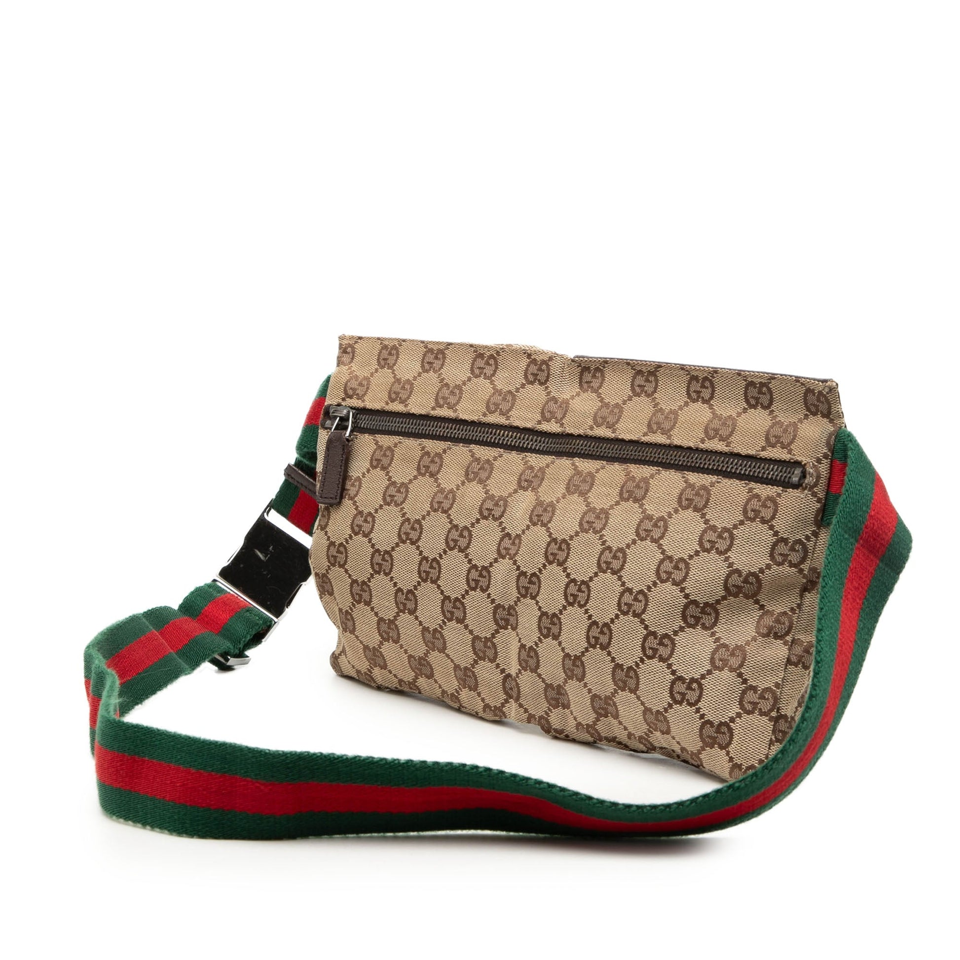 Gucci GG Canvas Web Double Pocket Belt Bag