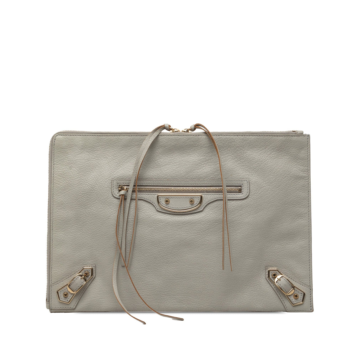 Balenciaga Goatskin Motocross Classic Metallic Edge Clutch