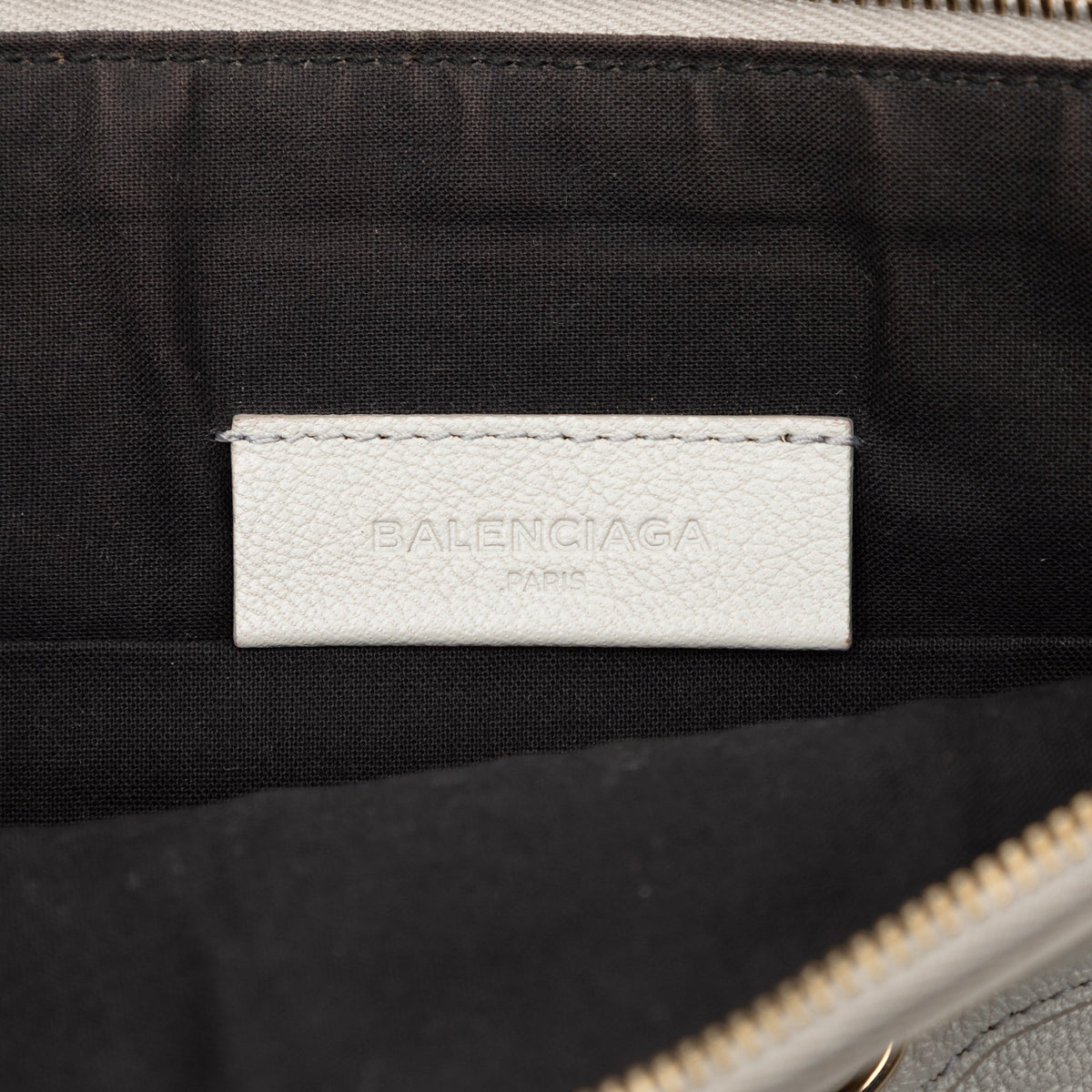 Balenciaga Goatskin Motocross Classic Metallic Edge Clutch