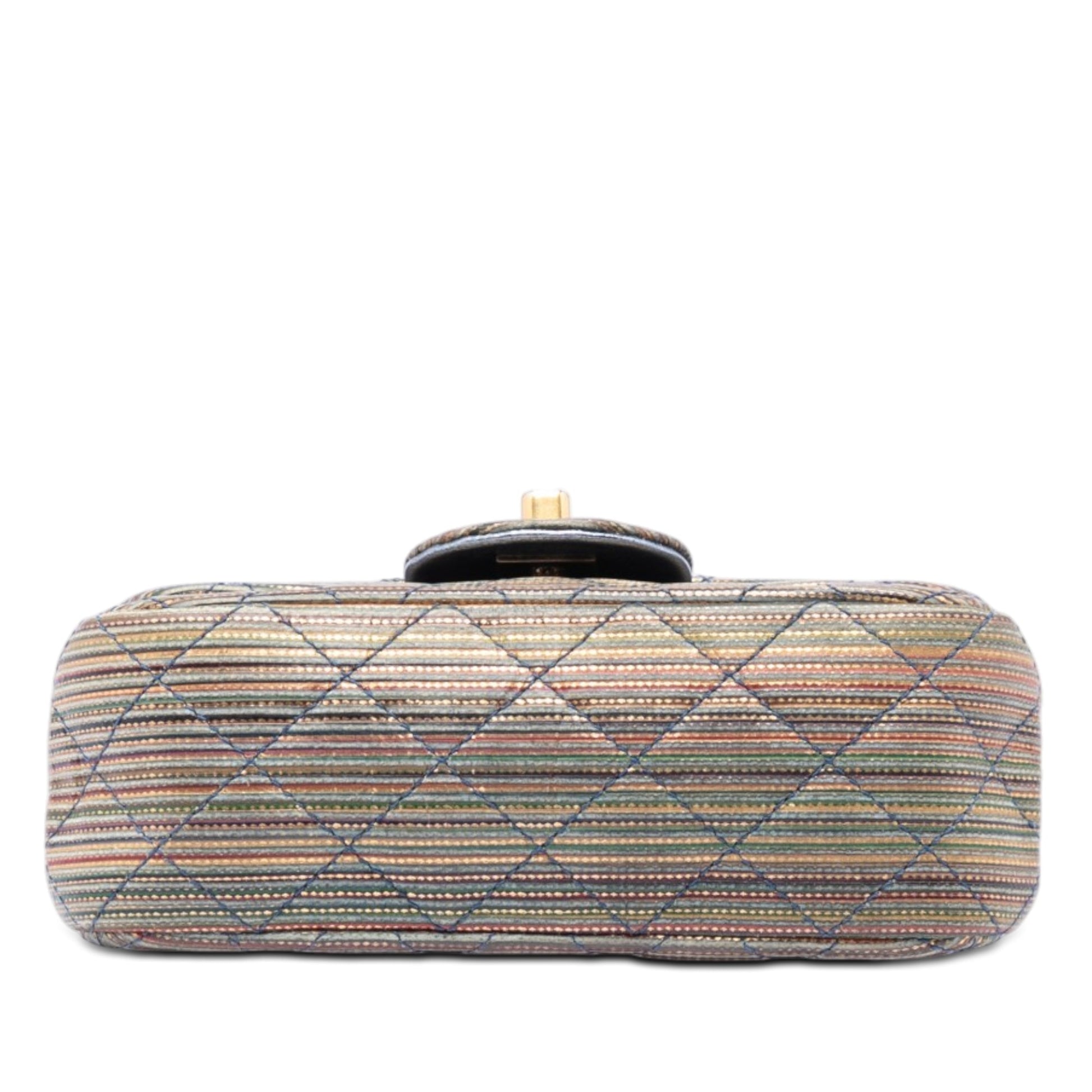Chanel Paris Seoul Mini Metallic Lambskin Striped Flap