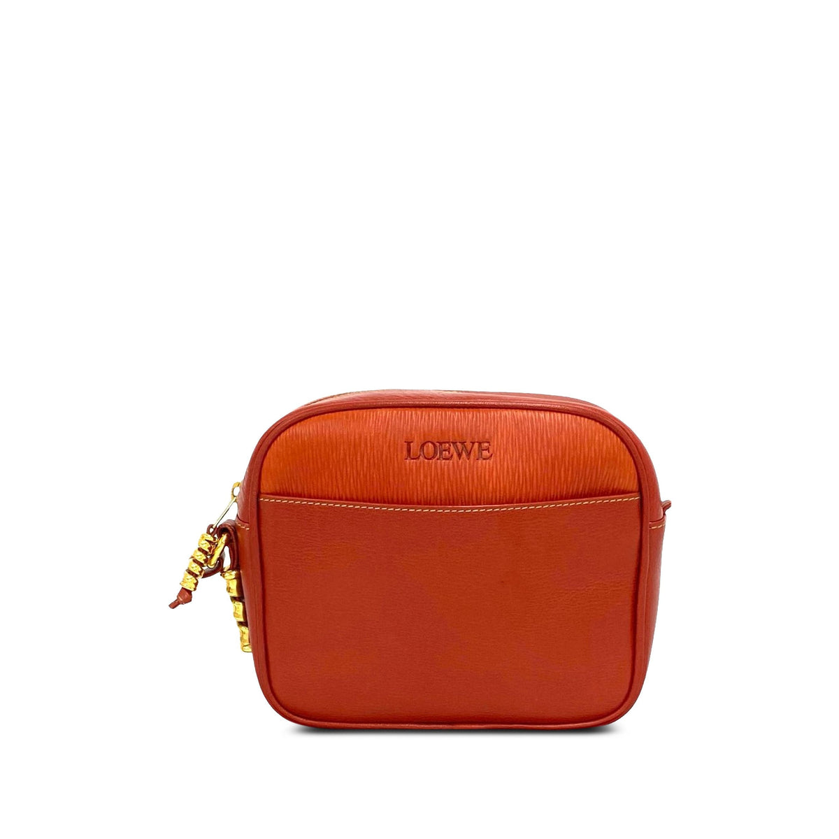 LOEWE Leather Velazquez Twist Crossbody — Red