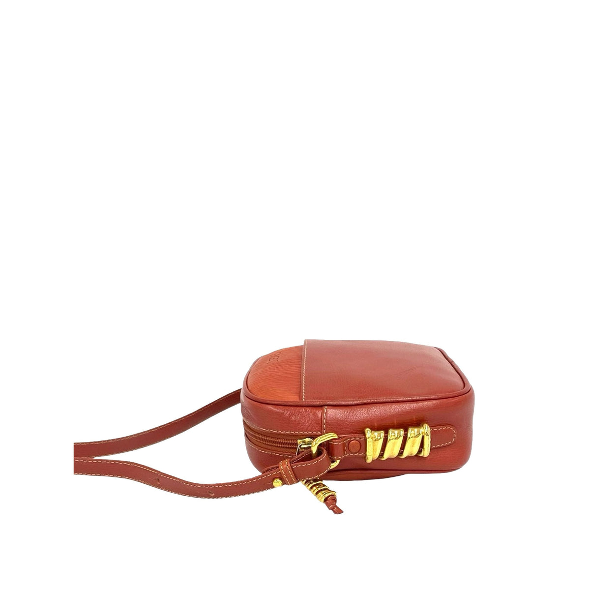 LOEWE Leather Velazquez Twist Crossbody — Red