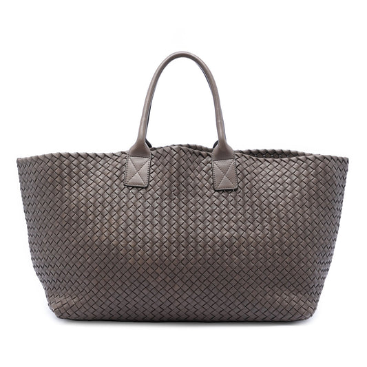 Bottega Veneta Large Lambskin Intreccio Cabat Tote