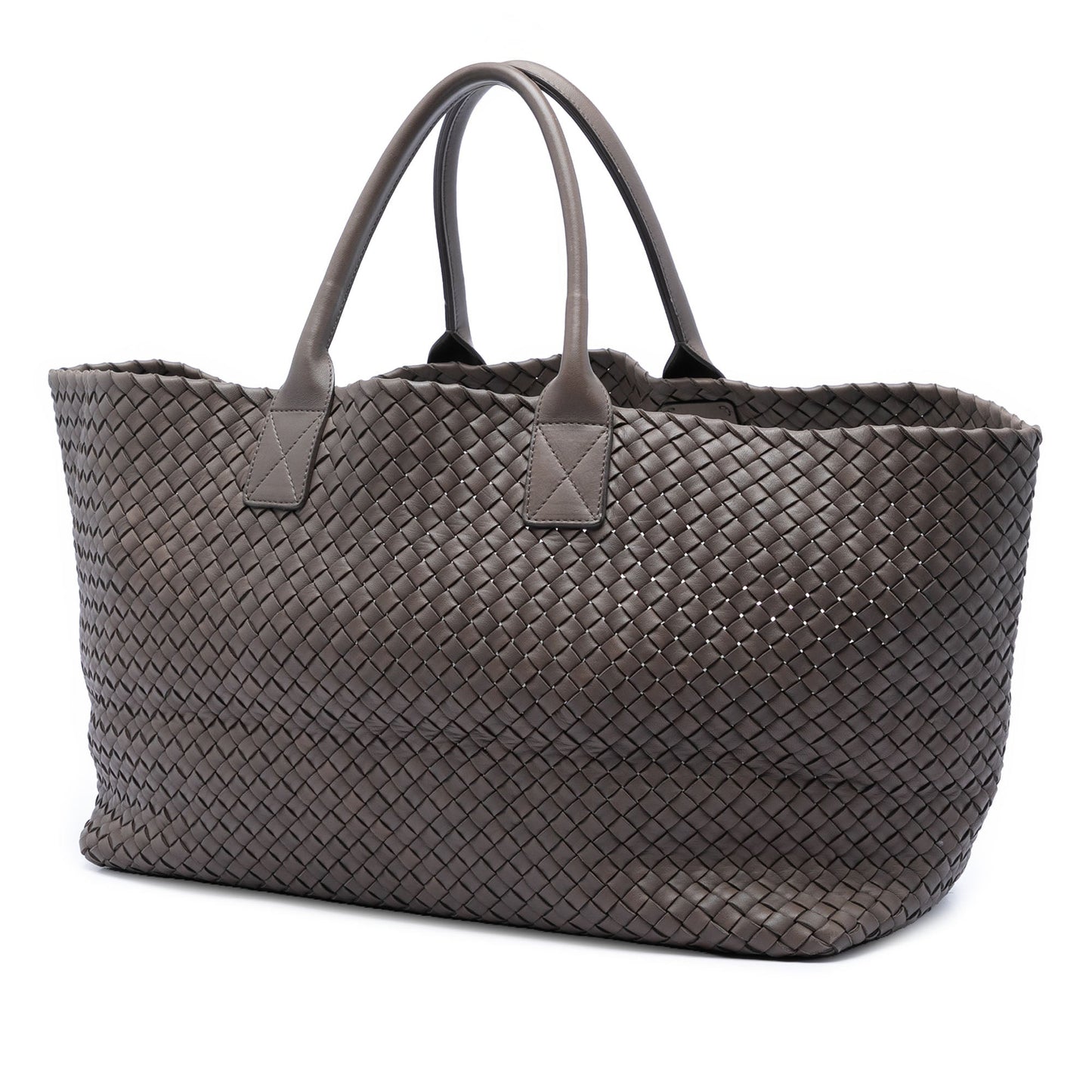 Bottega Veneta Large Lambskin Intreccio Cabat Tote