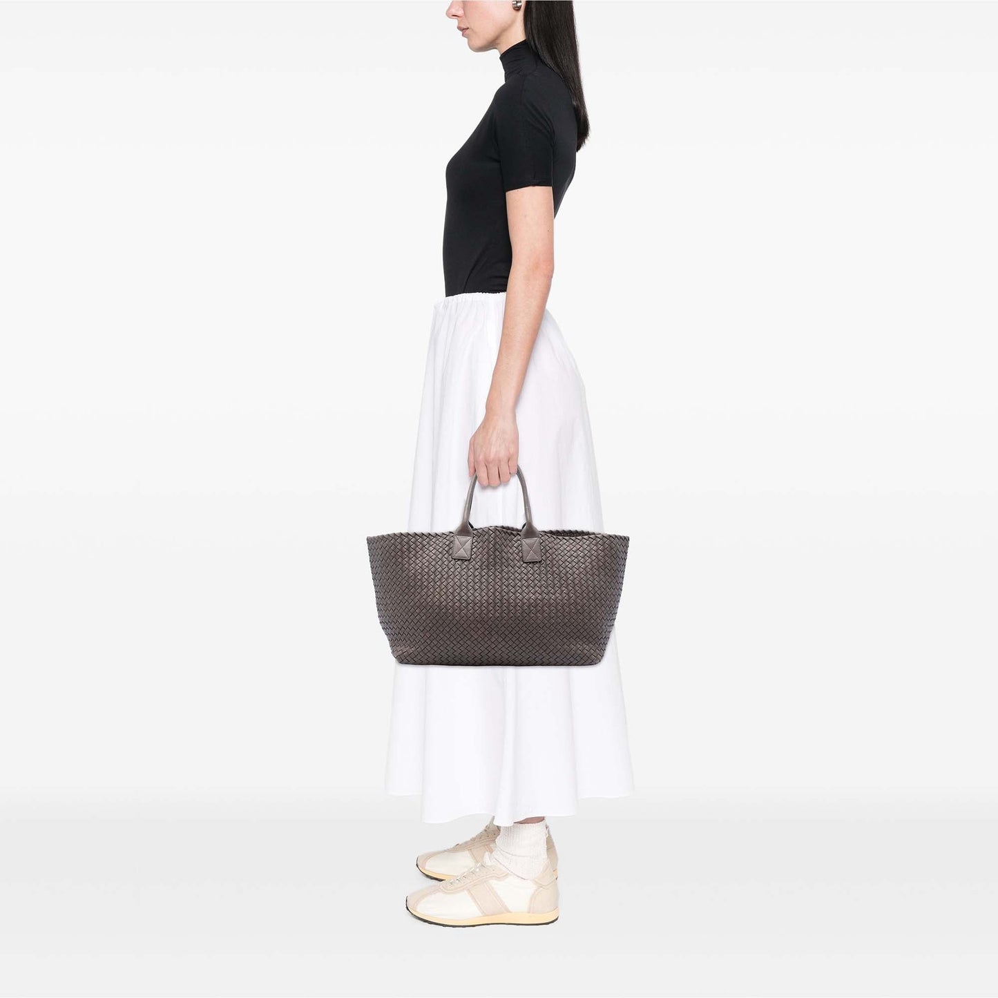 Bottega Veneta Large Lambskin Intreccio Cabat Tote