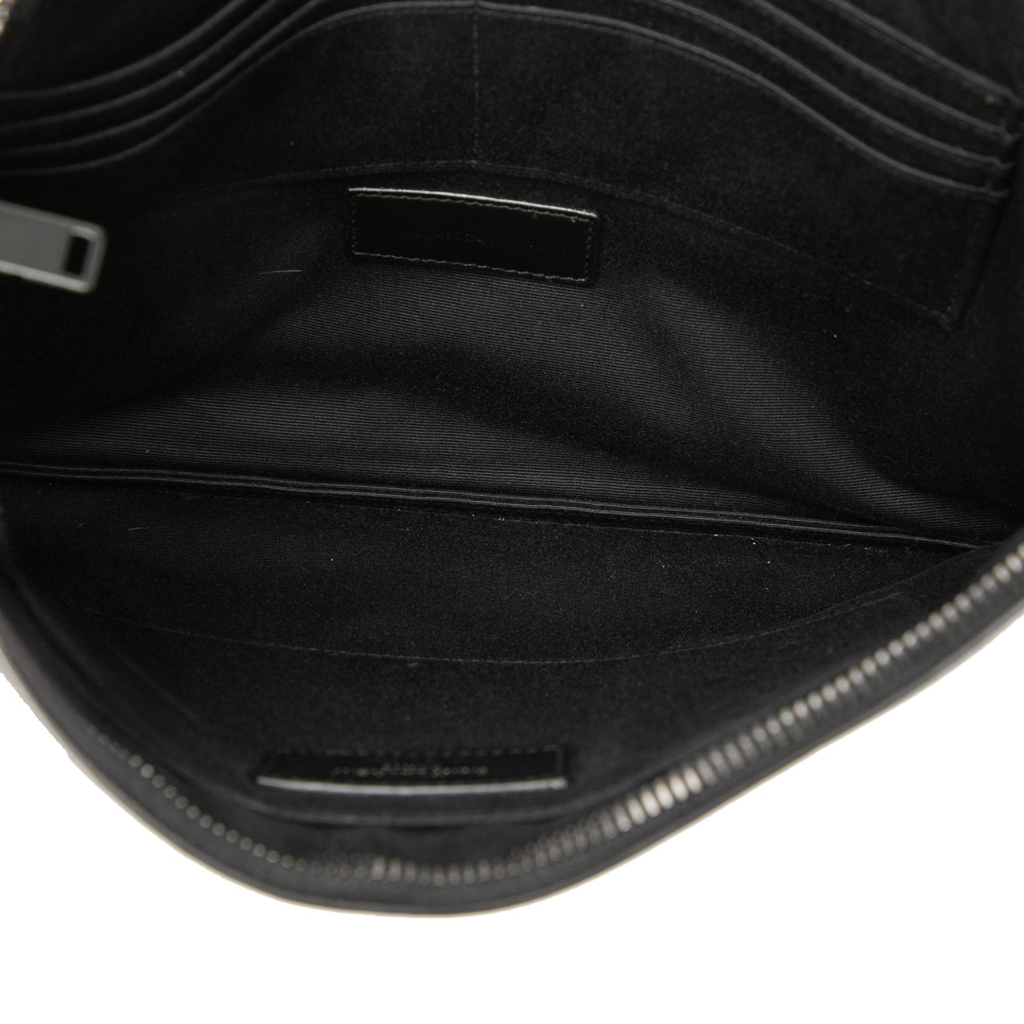 Saint Laurent Croc Embossed Leather Monogram Document Holder