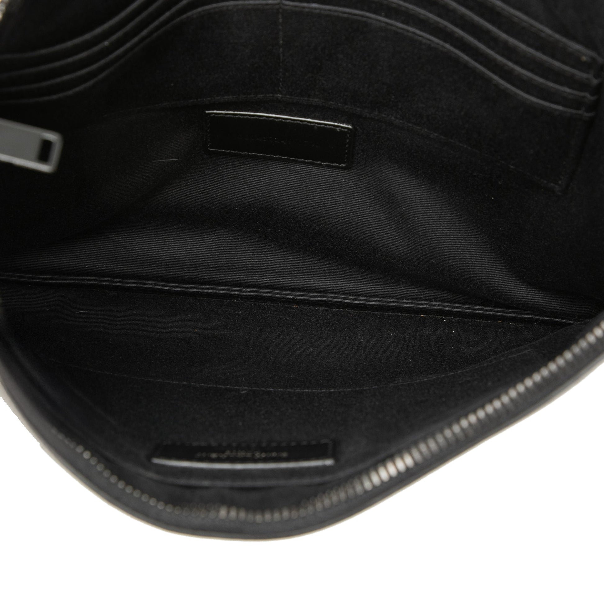 Saint Laurent Croc Embossed Leather Monogram Document Holder