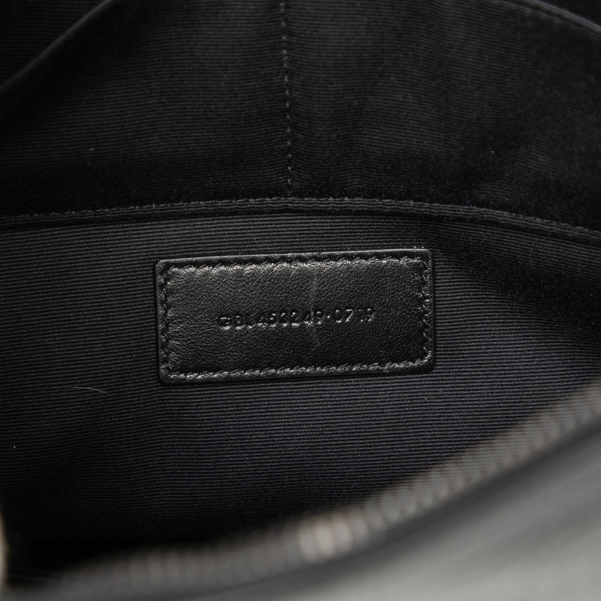 Saint Laurent Croc Embossed Leather Monogram Document Holder