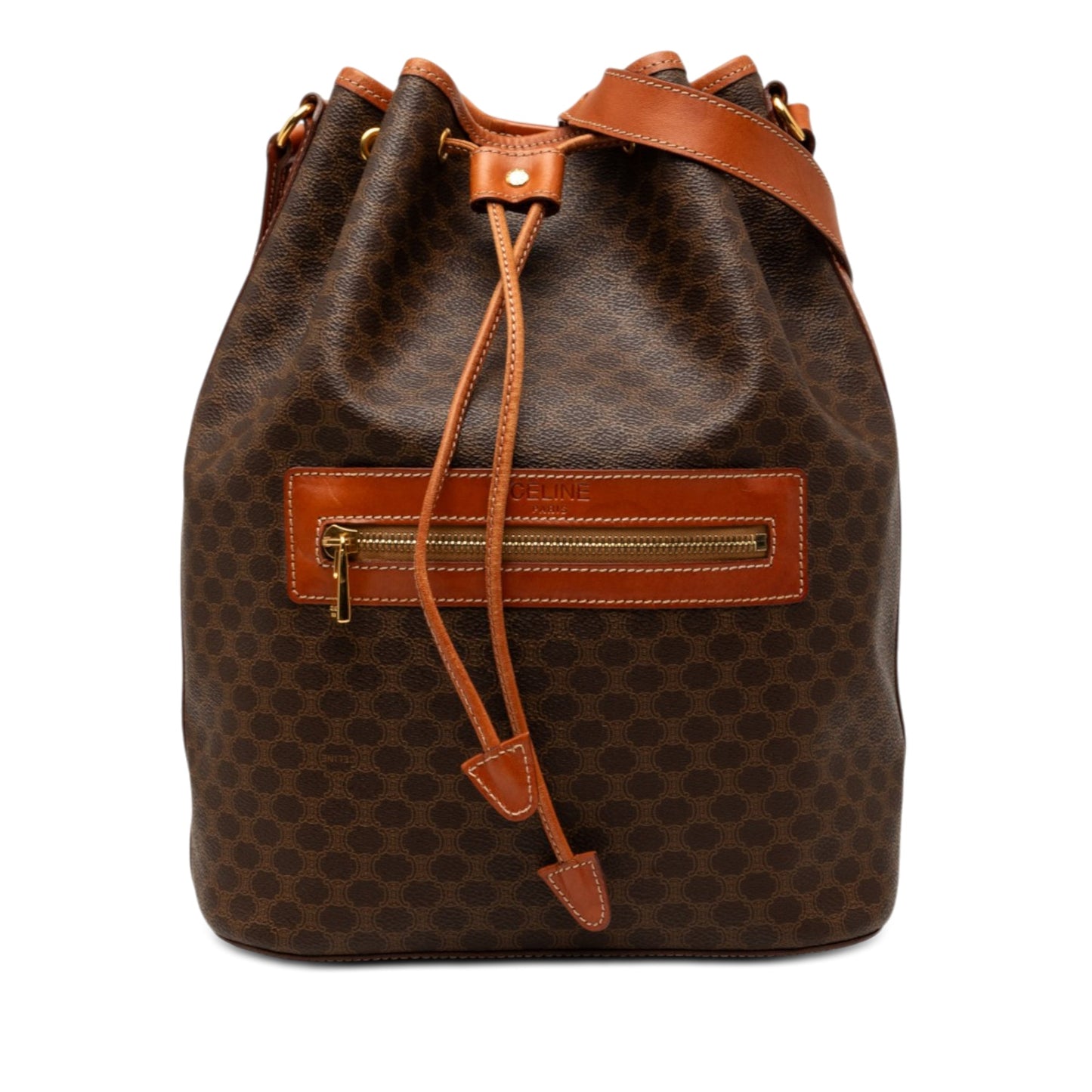 Celine Macadam Coated Canvas Drawstring Bucket Bag