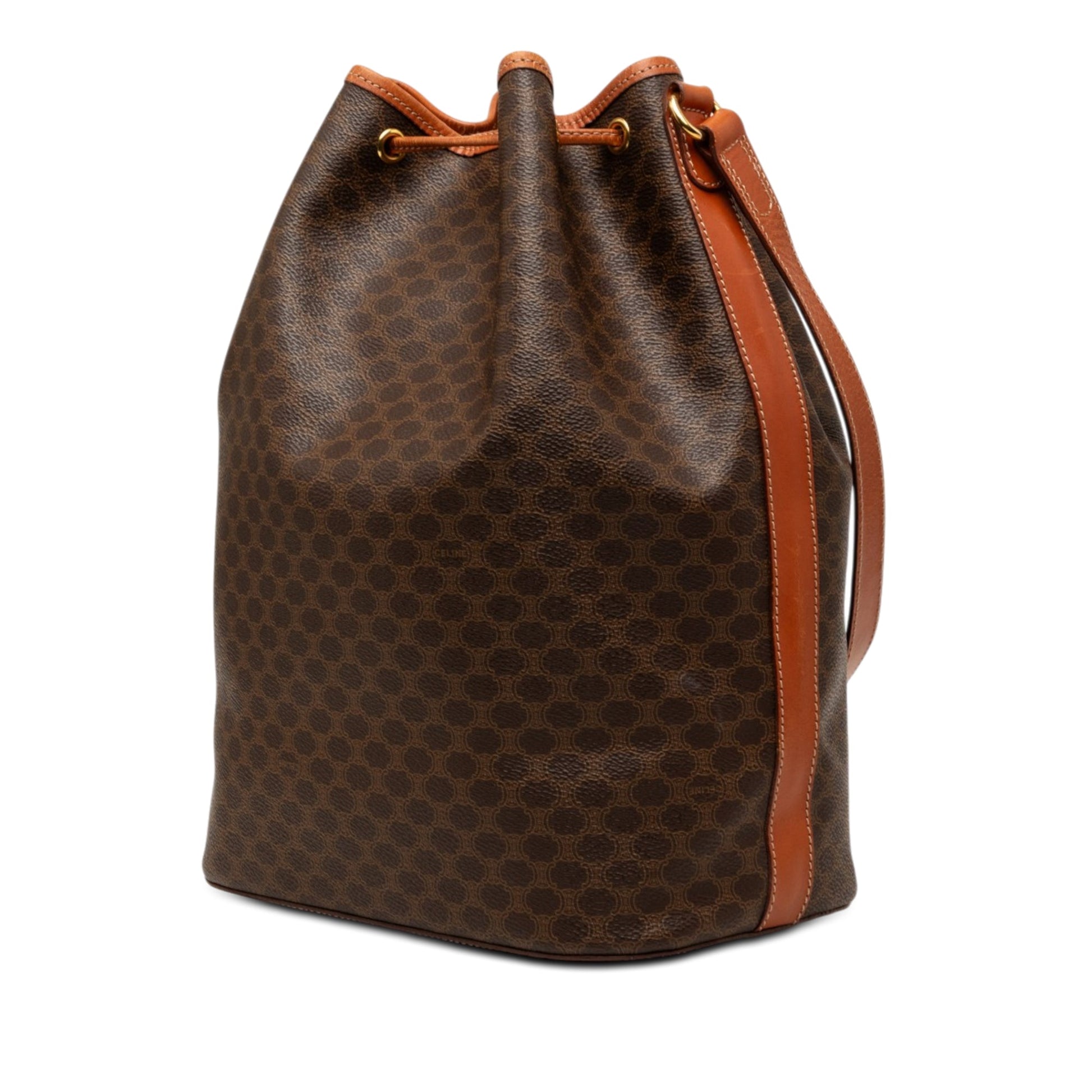Celine Macadam Coated Canvas Drawstring Bucket Bag