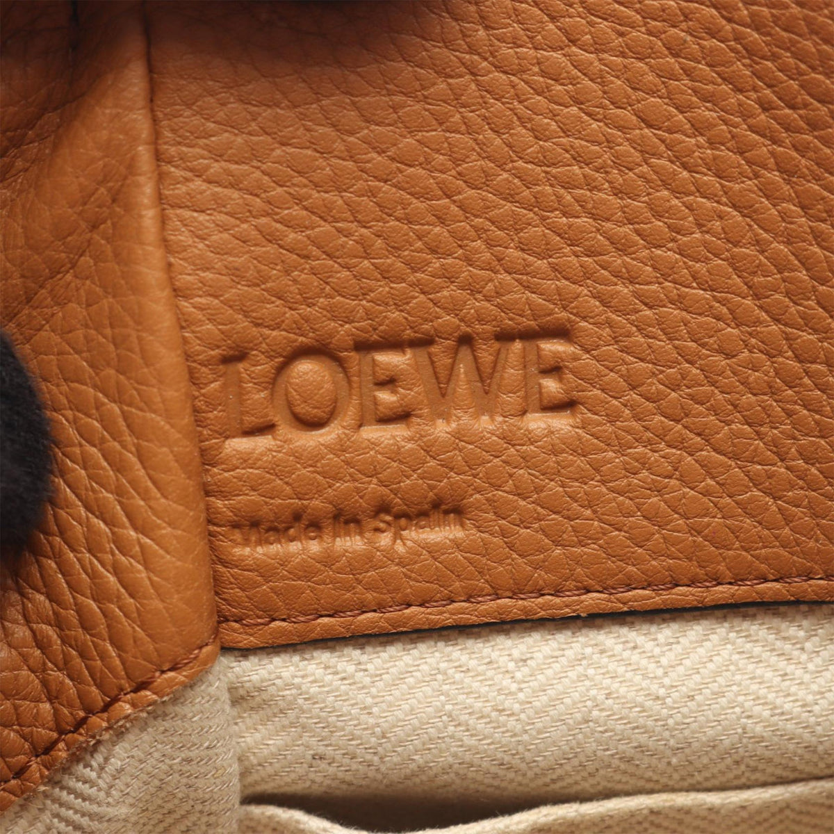 LOEWE Mini Grained Calfskin Drawstring Hammock Bag