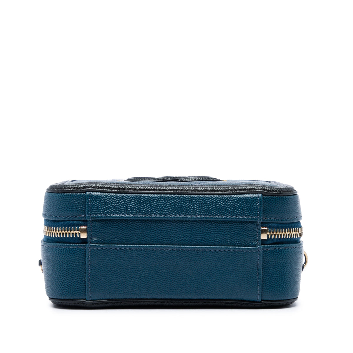 Chanel Small Bicolor Caviar CC Filigree Vanity Case — Blue