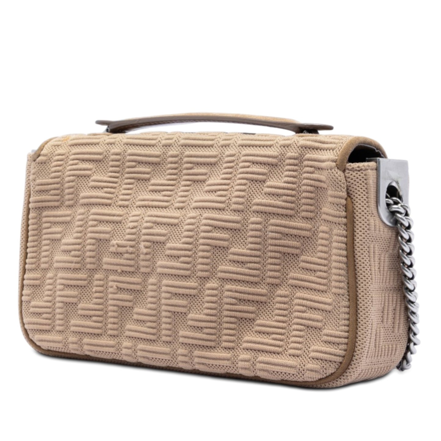 Fendi Zucca Embossed Technical Fabric Chain Midi Baguette