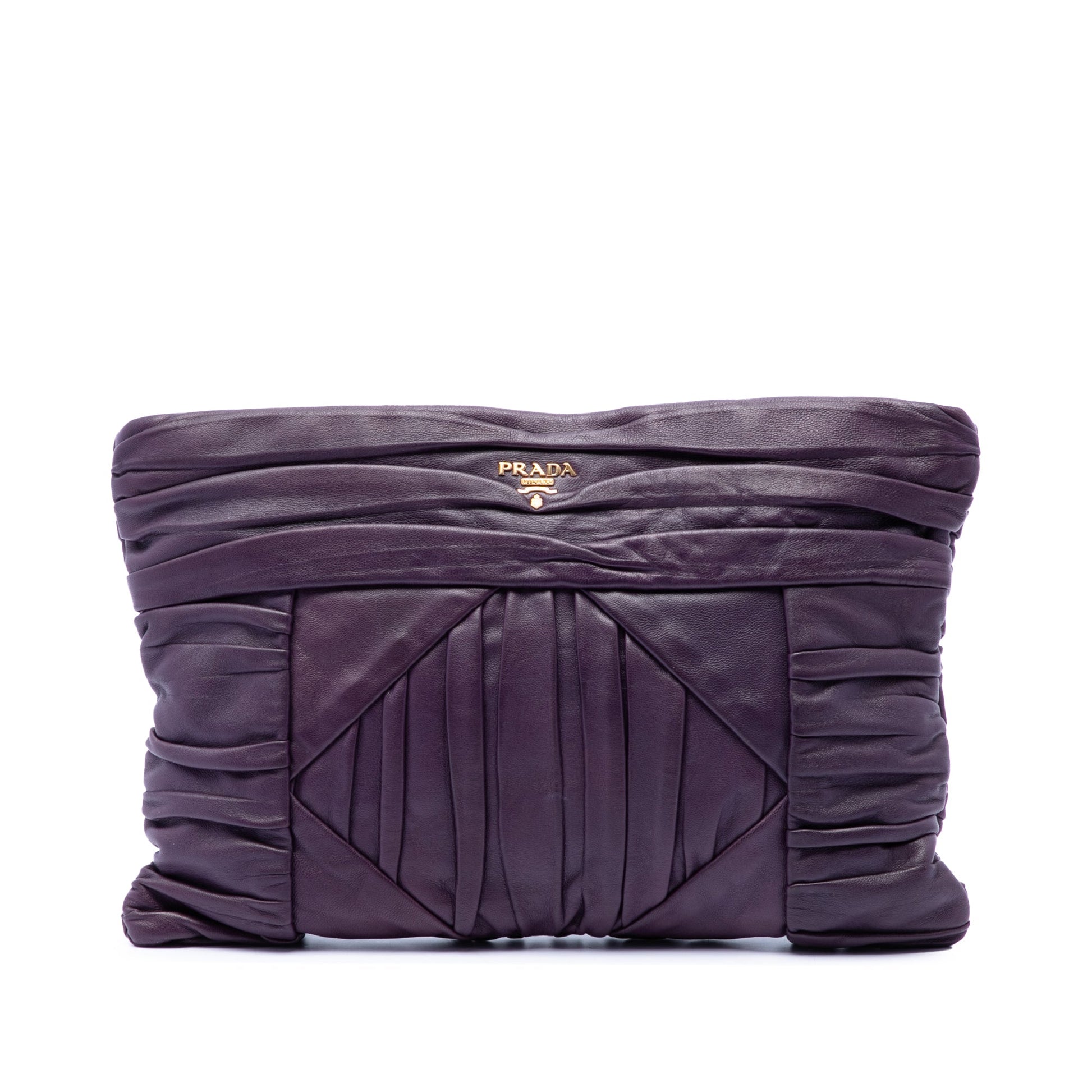 Prada Pleated Nappa Clutch
