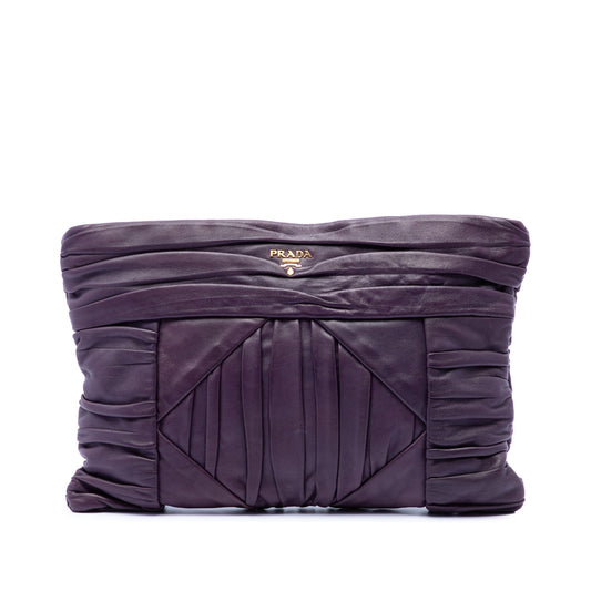 Prada Pleated Nappa Clutch