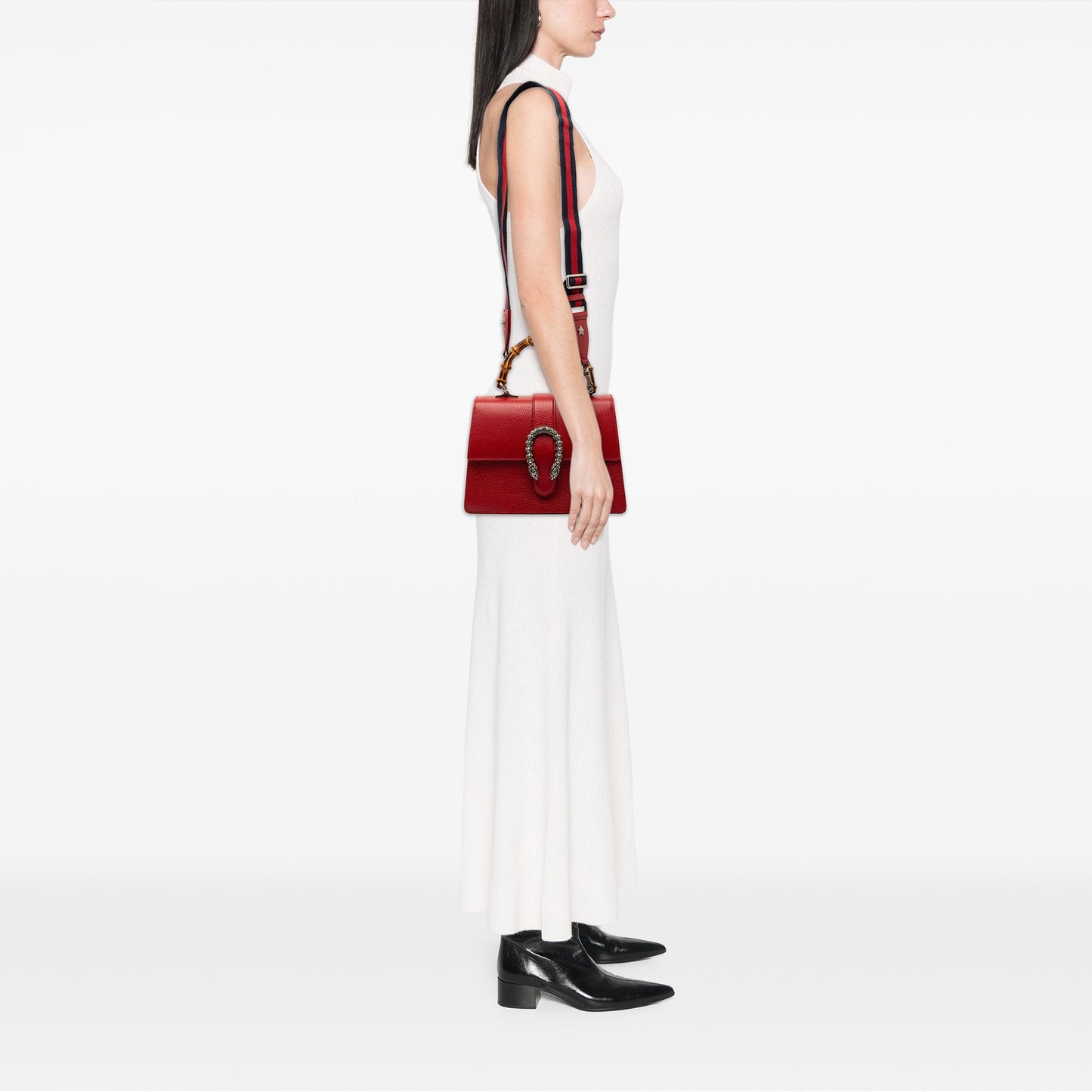 Gucci Medium Calfskin Bamboo Dionysus Web Satchel