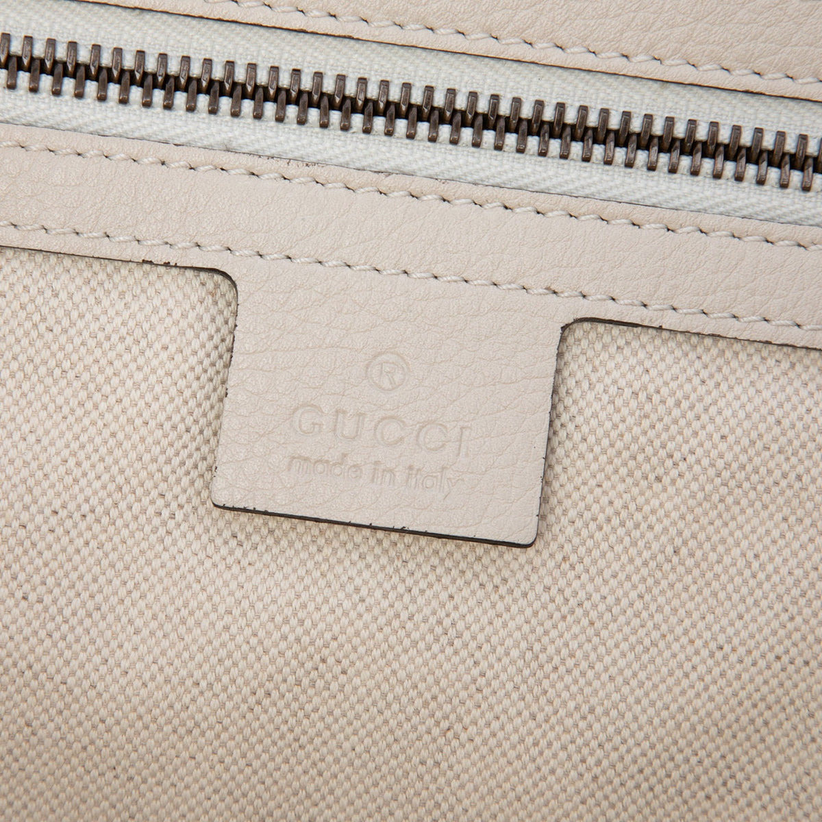 Gucci Grained Calfskin Logo Half Moon Crossbody