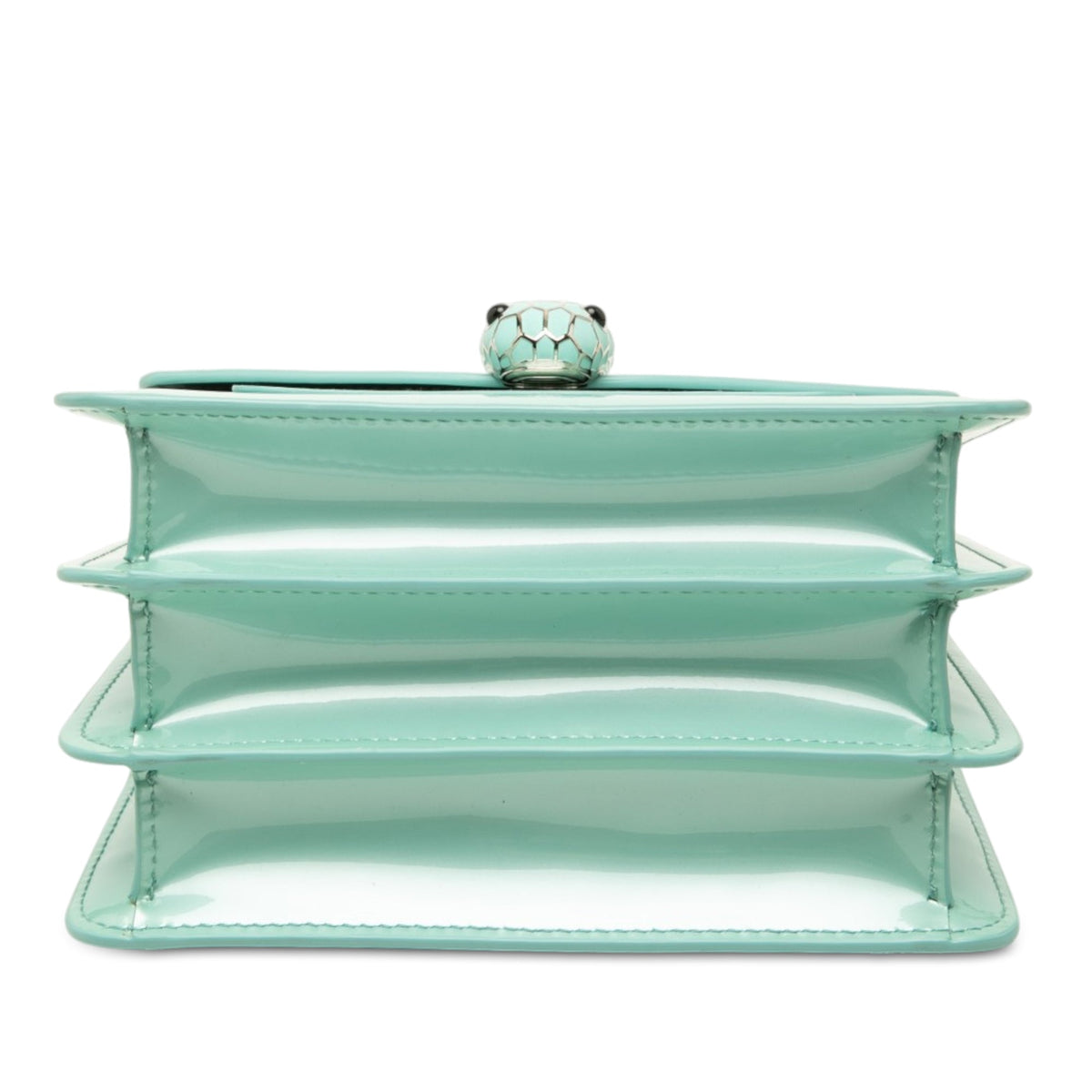 Bvlgari Small Patent Serpenti Forever Top Handle Satchel — Green