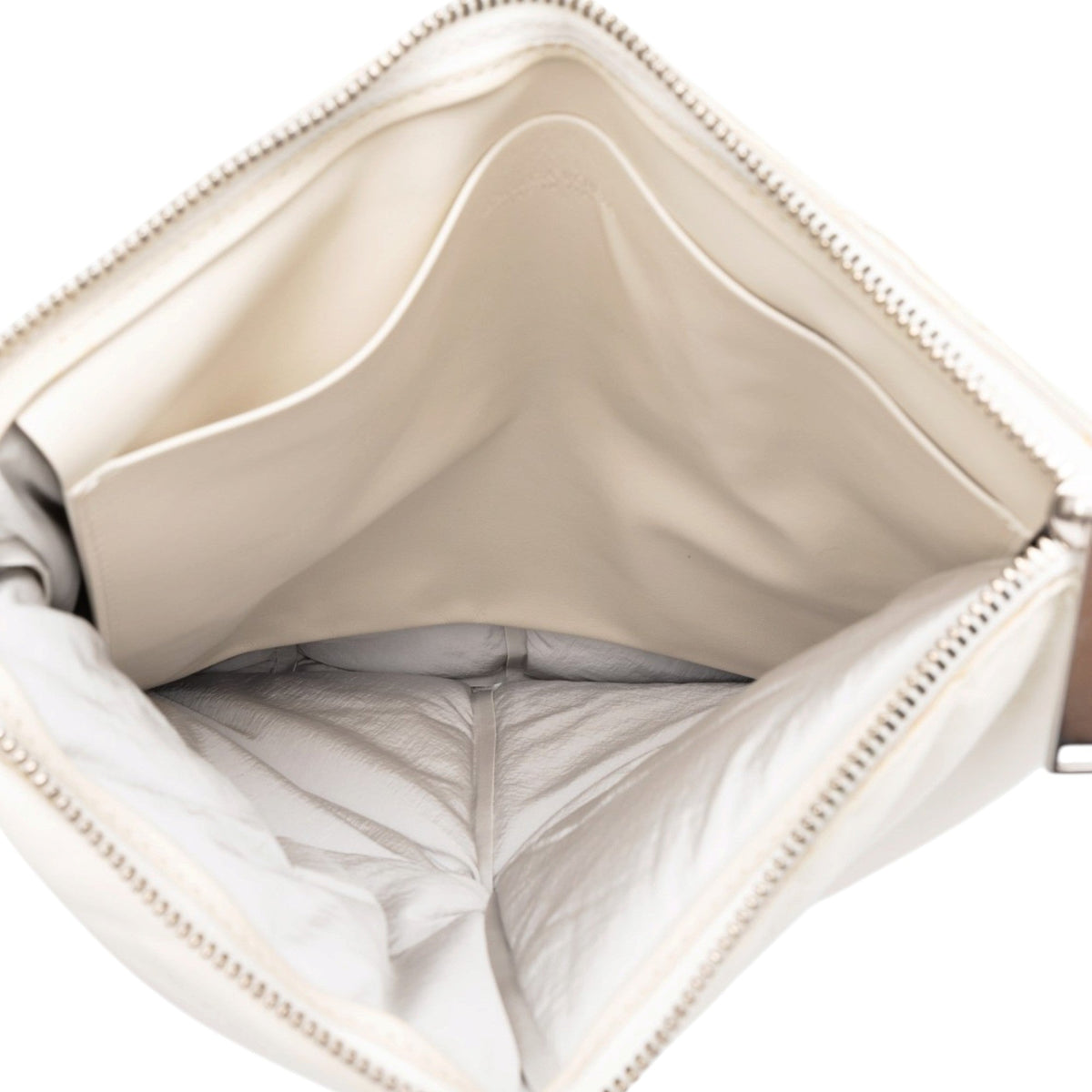 Bottega Veneta Nappa Maxi Intrecciato Padded Square Wristlet Pouch — White