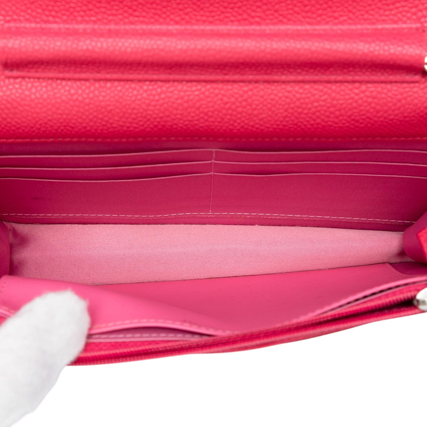 Chanel Caviar Bicolor CC Wallet On Chain