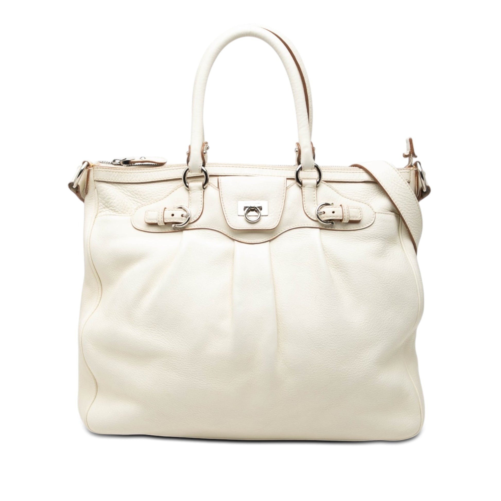 Ferragamo Leather Gancini Convertible Tote
