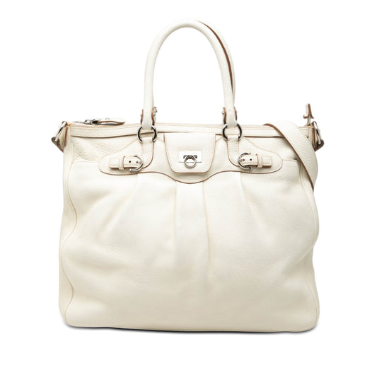 Ferragamo Leather Gancini Convertible Tote
