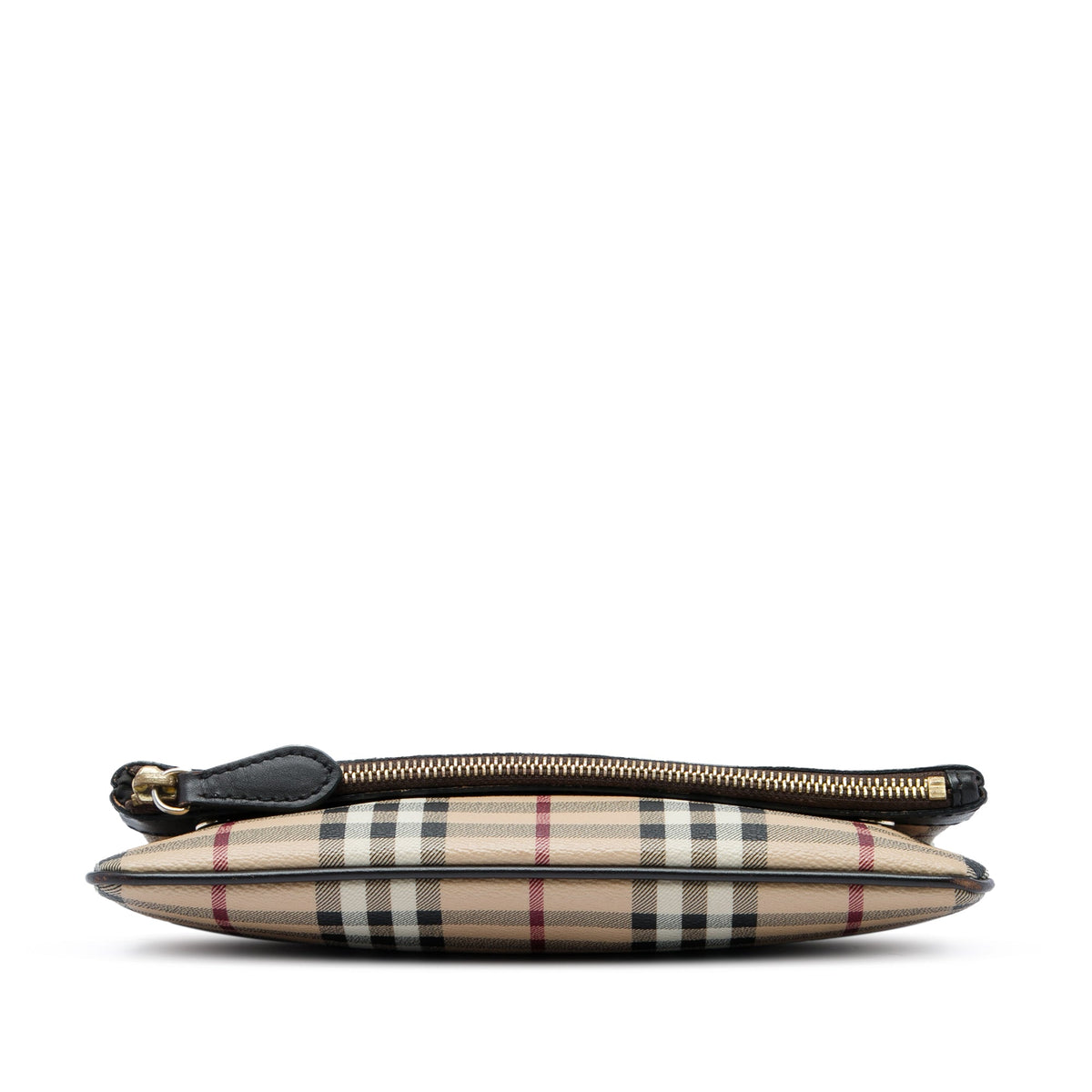 Burberry Haymarket Check Coated Canvas Adeline Fold over Clutch — Beige