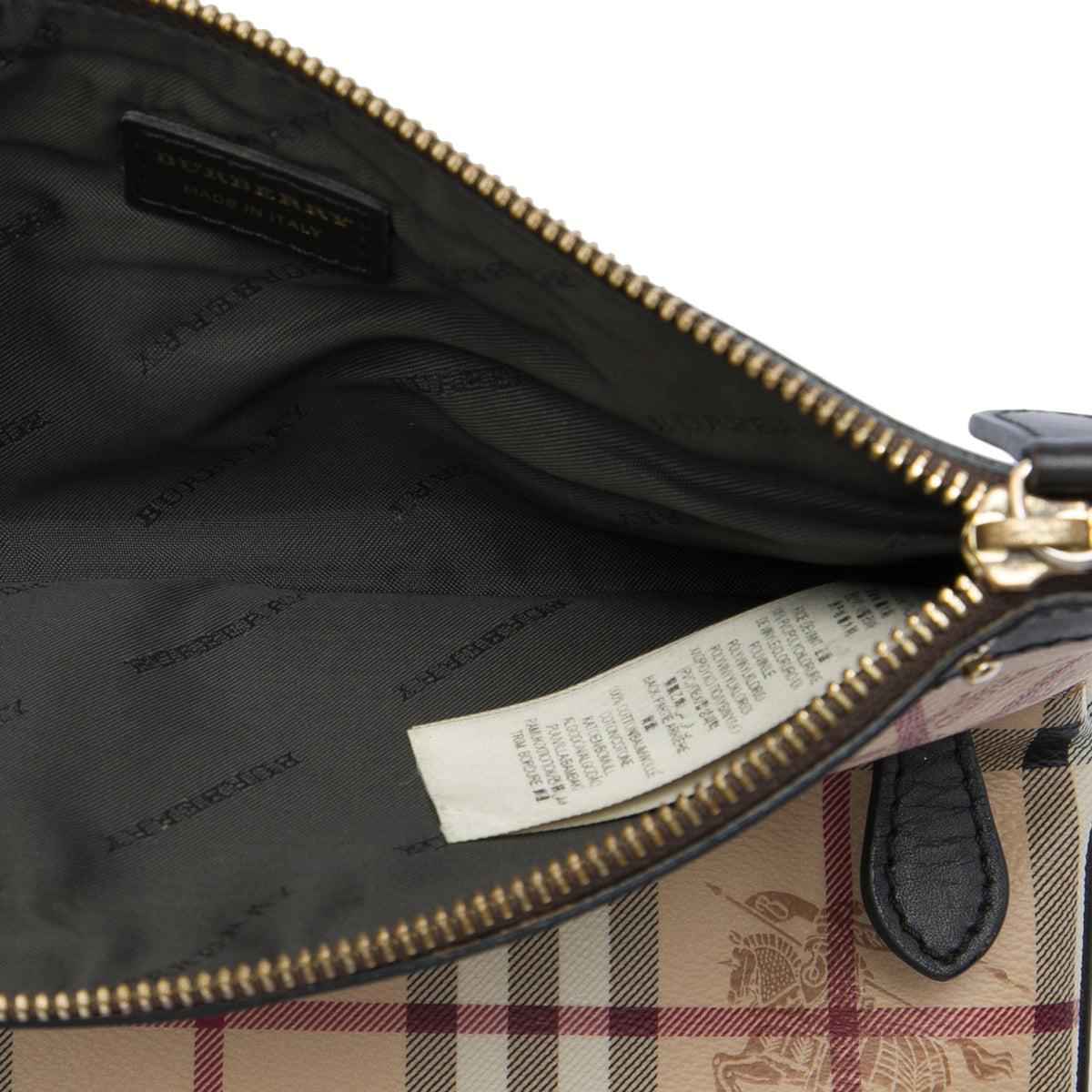 Burberry Haymarket Check Coated Canvas Adeline Fold over Clutch — Beige