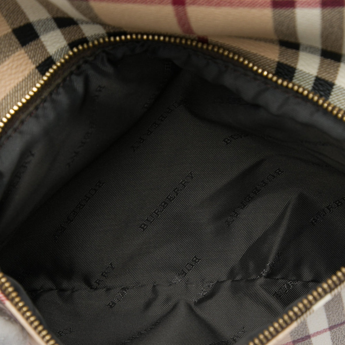 Burberry Haymarket Check Coated Canvas Adeline Fold over Clutch — Beige