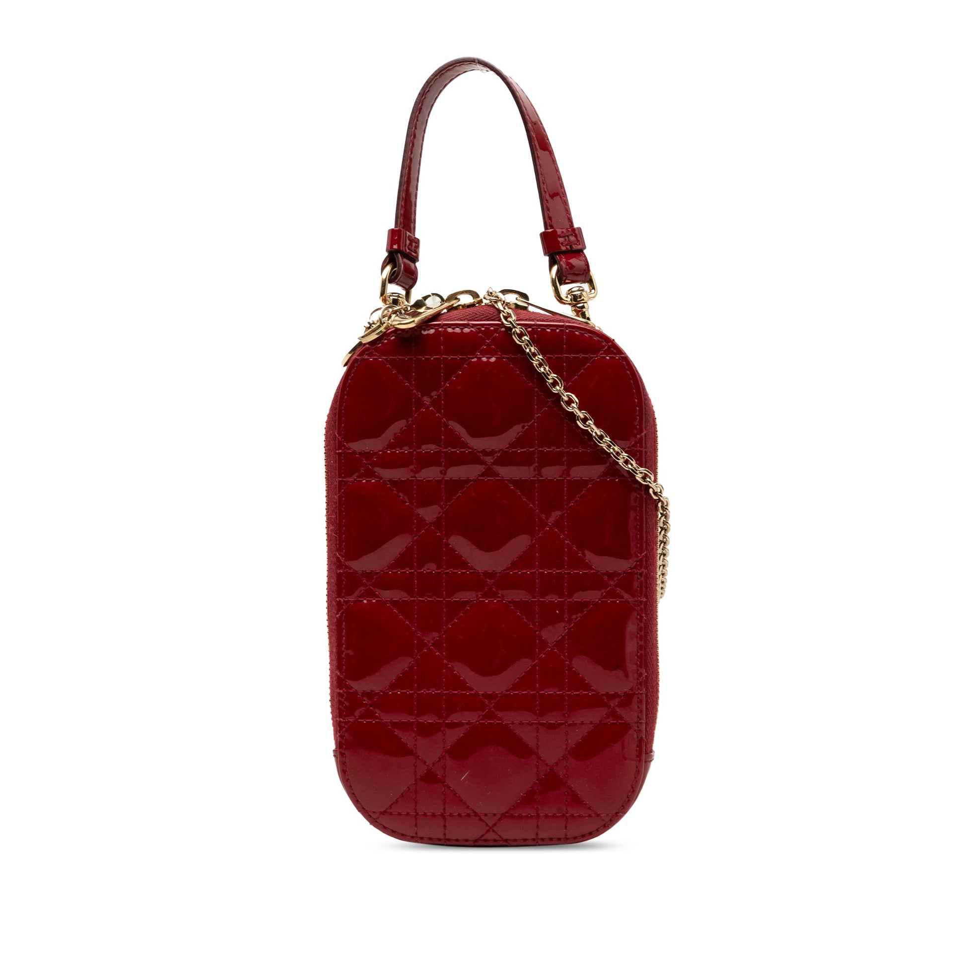Dior Patent Cannage Lady Dior Call In Phone Holder