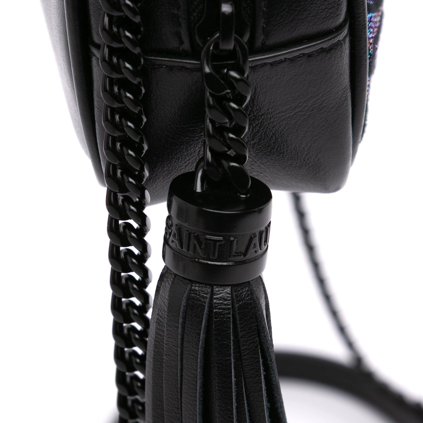 Saint Laurent Canvas Metallic Tiger Print Monogram Lou Camera Bag