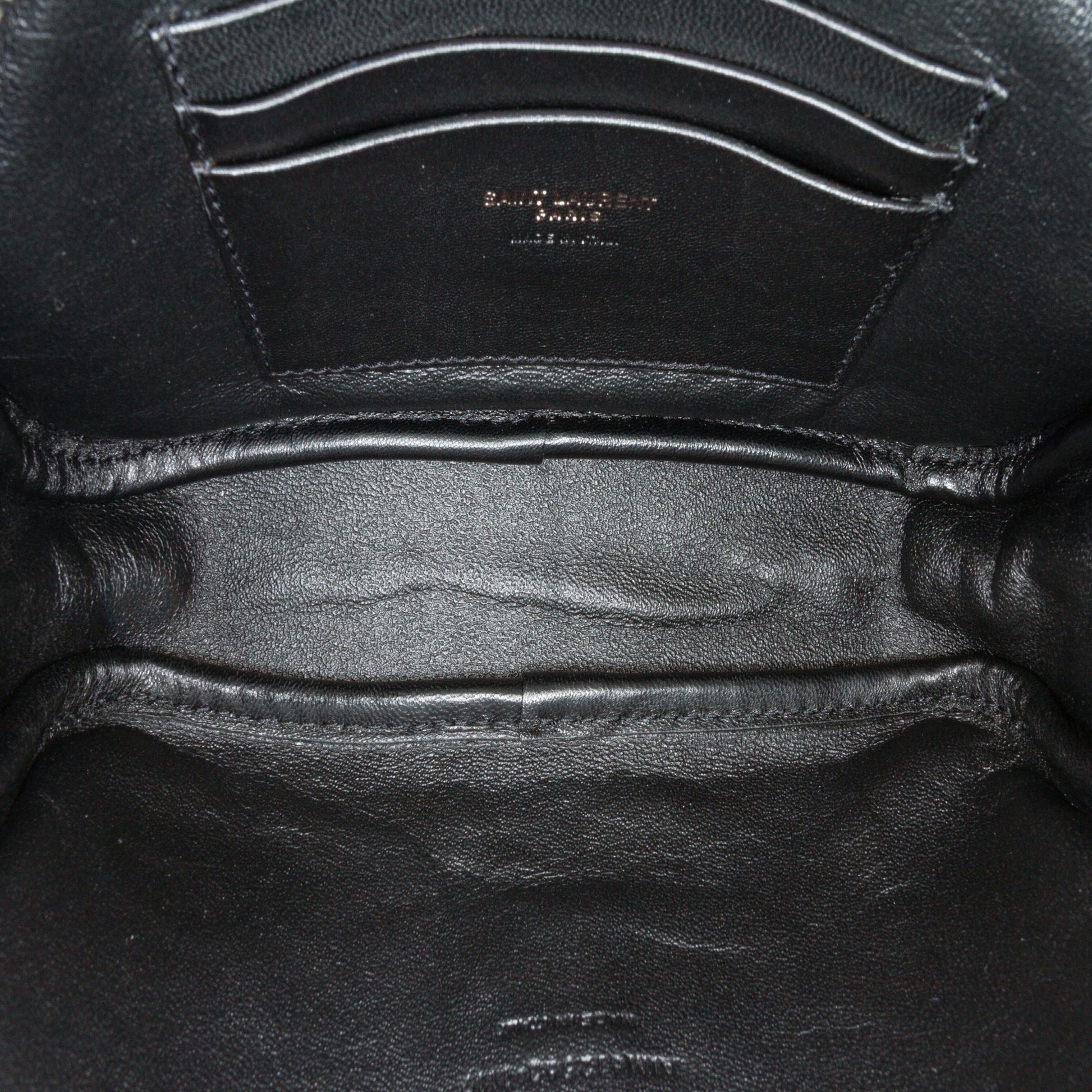 Saint Laurent Canvas Metallic Tiger Print Monogram Lou Camera Bag