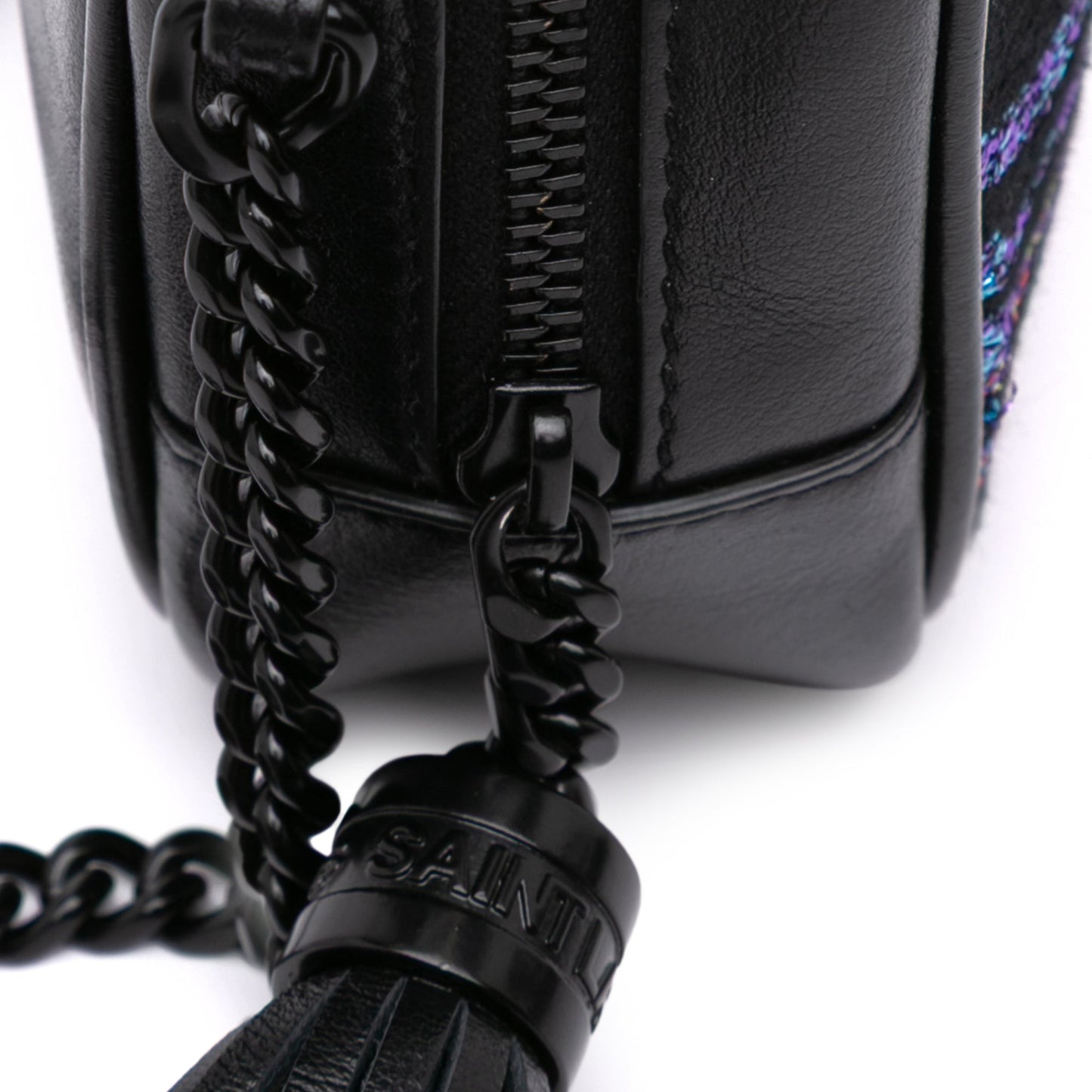 Saint Laurent Canvas Metallic Tiger Print Monogram Lou Camera Bag