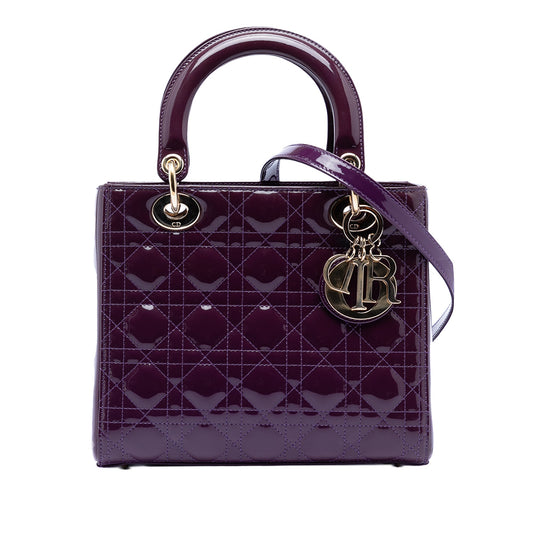 Dior Medium Patent Cannage Lady Dior
