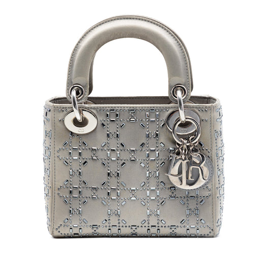 Dior Mini Satin Cannage Crystal Embellished Lady Dior