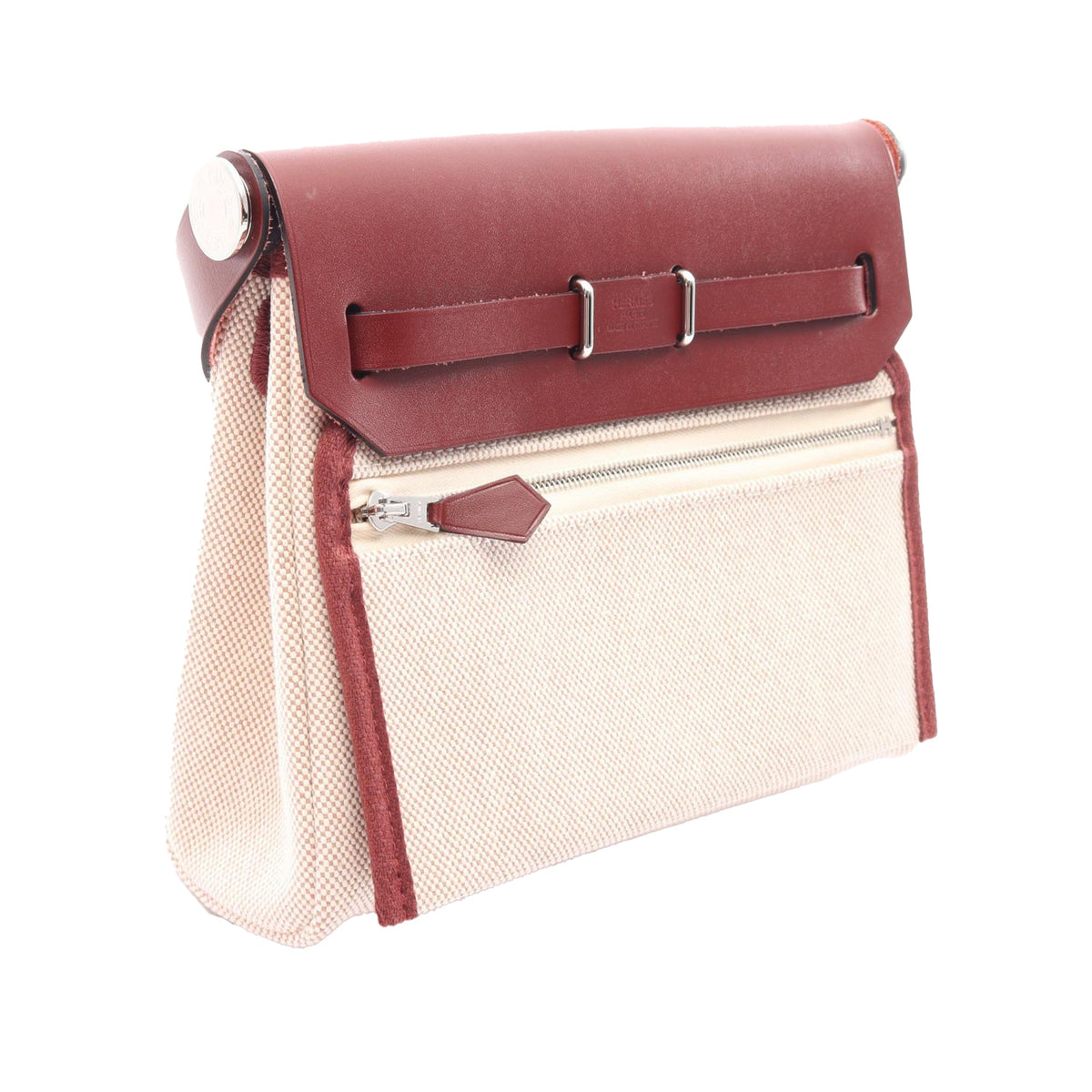Hermès Military Toile and Vache Hunter Herbag Zip 20