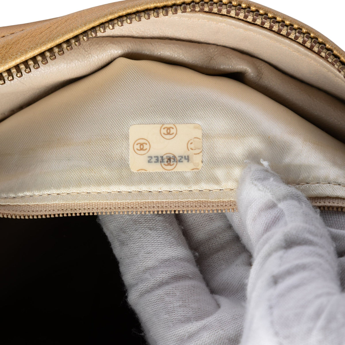 Chanel Metallic Woven Lambskin Chain Camera Bag