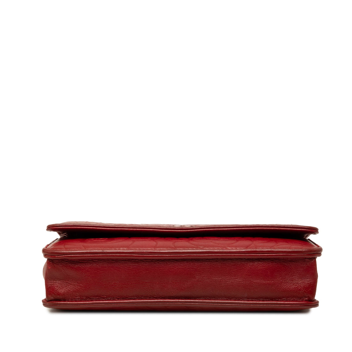 Chanel CC Embossed Lambskin Camellia Wallet On Chain