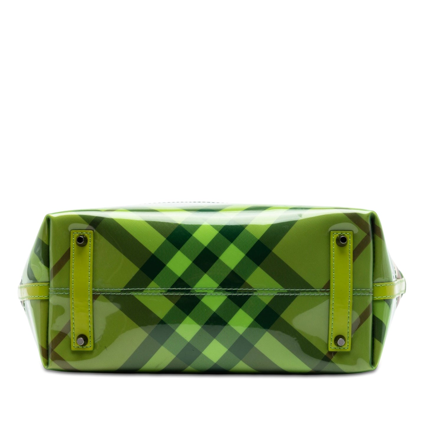 Burberry Patent Trimmed Supernova Check Coated Canvas Tote