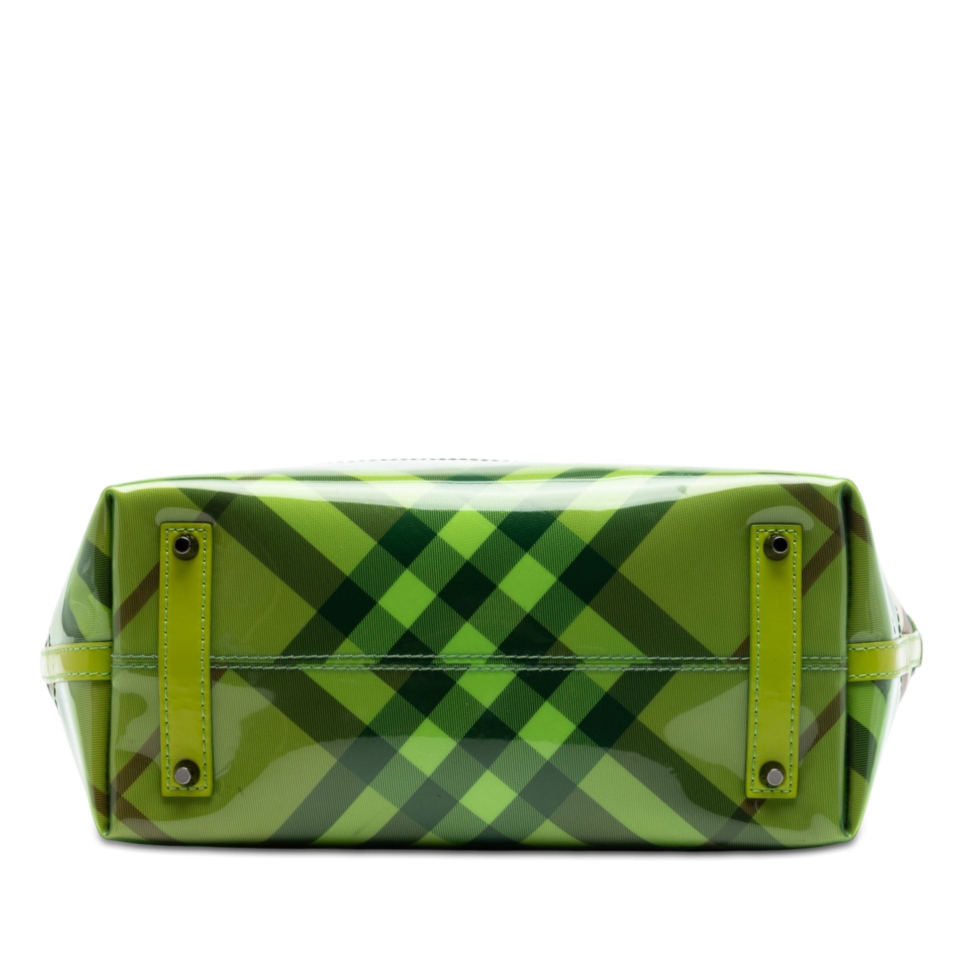 Burberry Patent Trimmed Supernova Check Coated Canvas Tote
