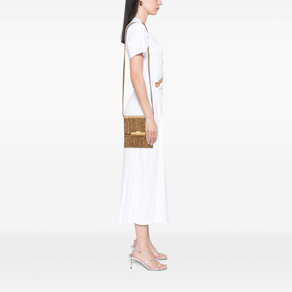 Bottega Veneta Cork Daisey Crossbody — Brown