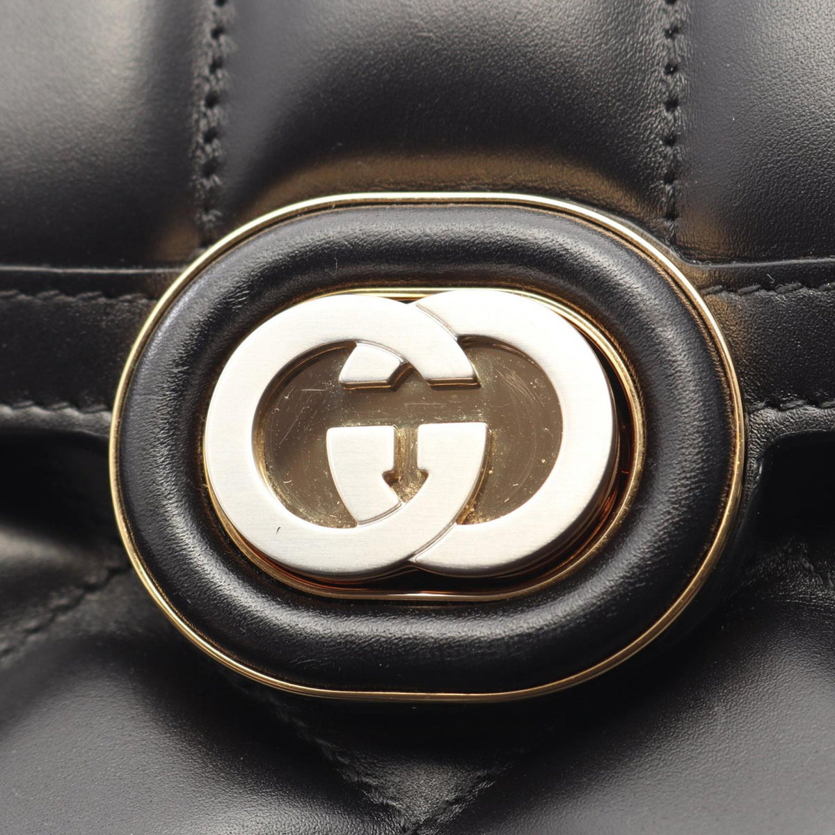 Gucci Small Calfskin Deco Shoulder Bag — Black