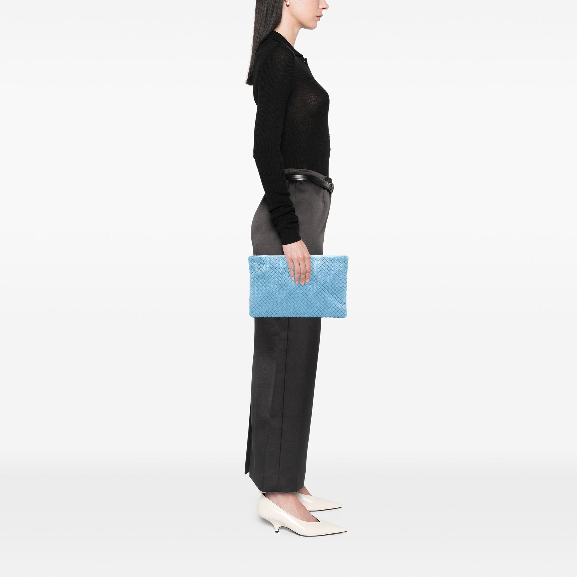 Bottega Veneta Medium Nappa Intrecciato Flat Pouch