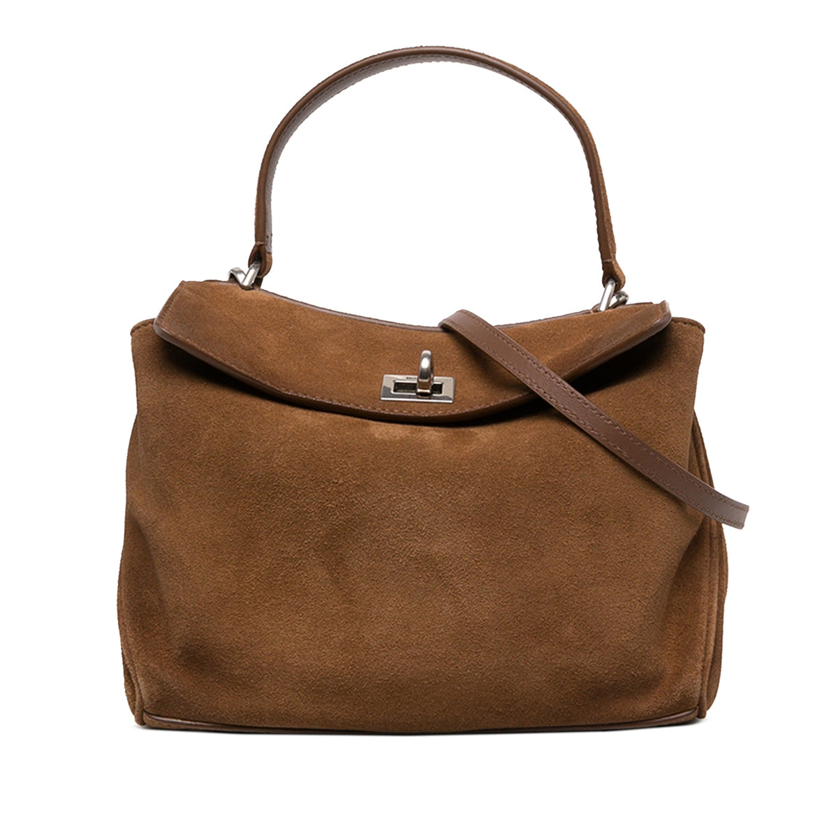 Balenciaga Mini Suede Rodeo Satchel — Brown