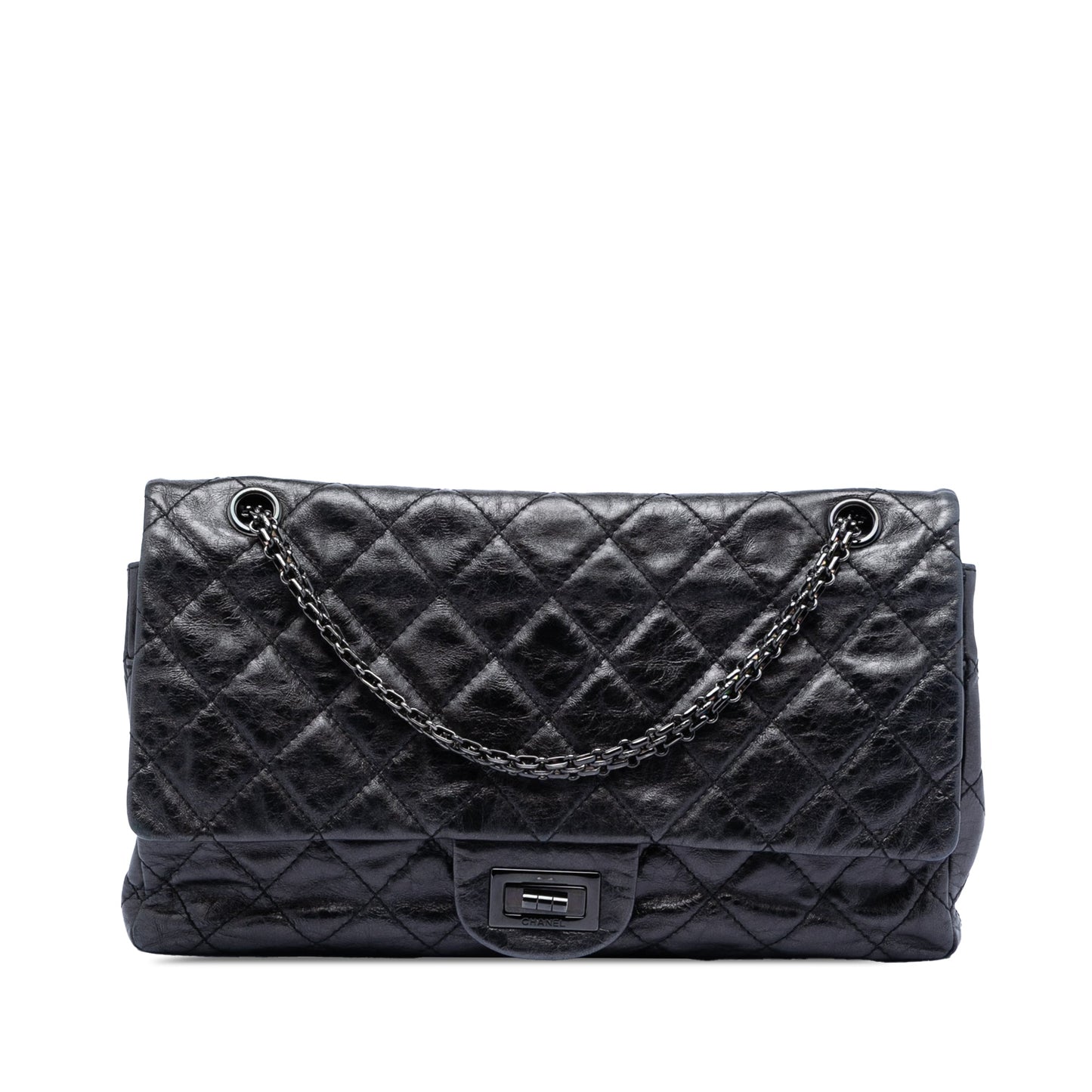 Quilted Aged Calfskin So Black Reissue 2.55 Double Flap 227
